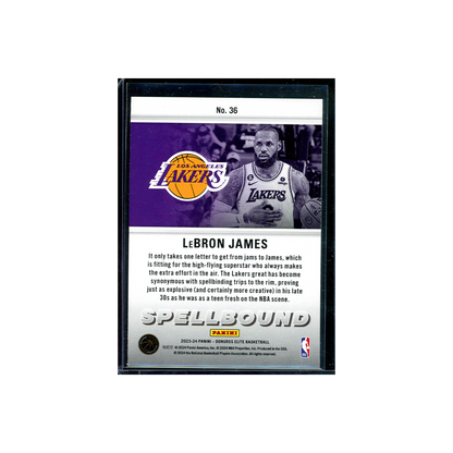 LeBron James 2023-24 Panini Donruss Elite Basketball Spellbound "J"