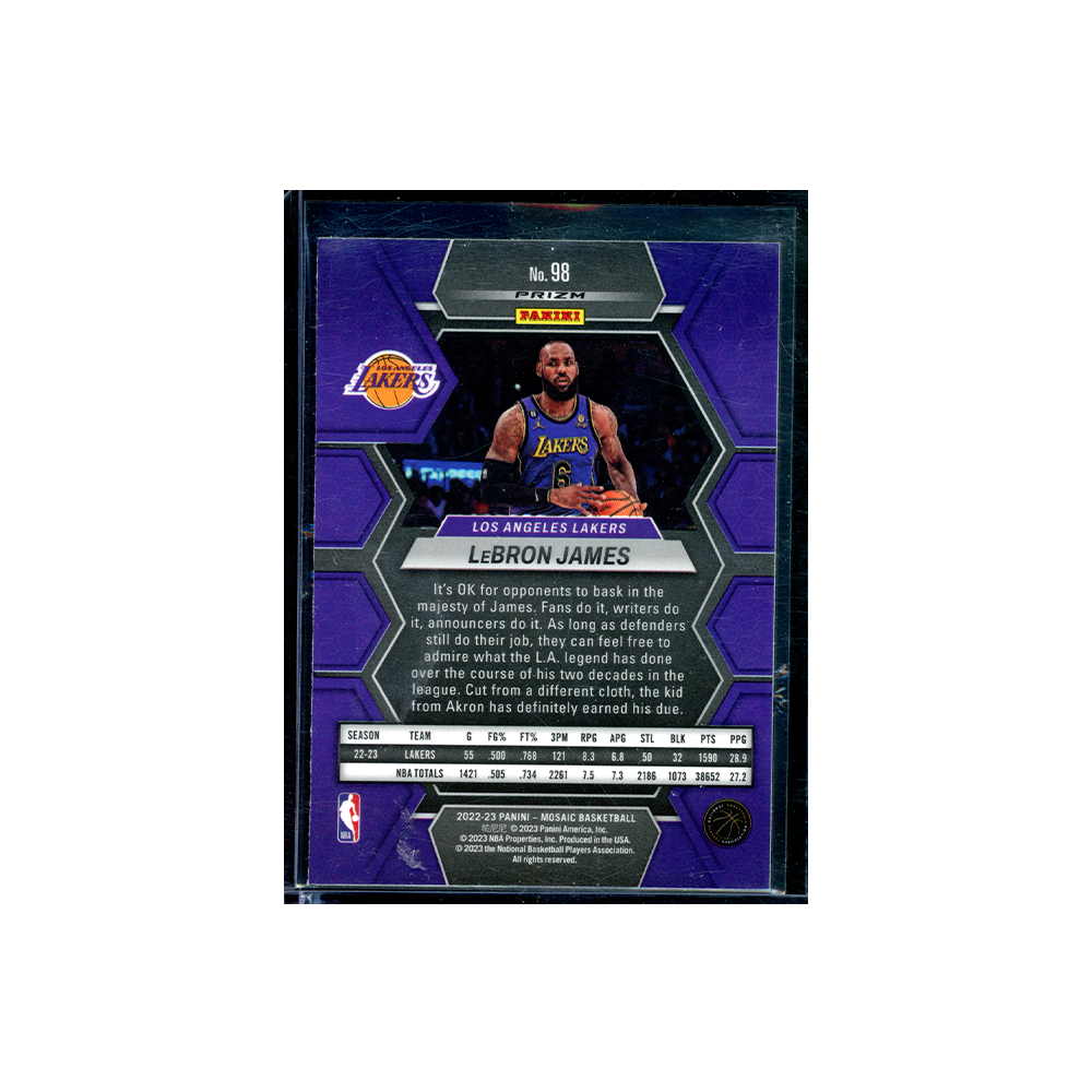 LeBron James 2022-23 Panini Mosaic Basketball Yellow Reactive