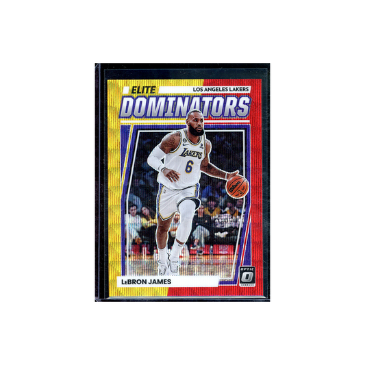 LeBron James 2022-23 Panini Donruss Optic Basketball Dominators Yellow Red Wave /99