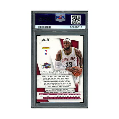 LeBron James 2014-15 Panini Prizm Basketball Red White Blue Pulsar Prizm PSA 8