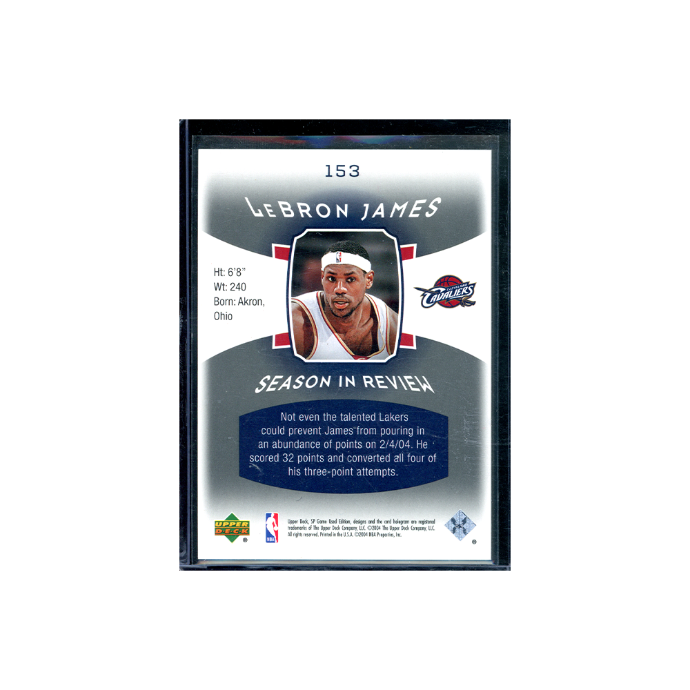 LeBron James 2004 Upper Deck Season in Review /999