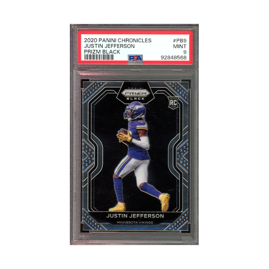 Justin Jefferson 2020 Panini Chronicles Football Rookie Prizm Black PSA 9