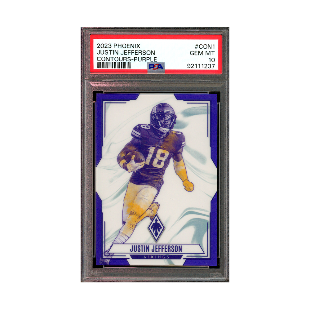 Justin Jefferson 2023 Panini Phoenix Football Contours Purple /125 PSA 10