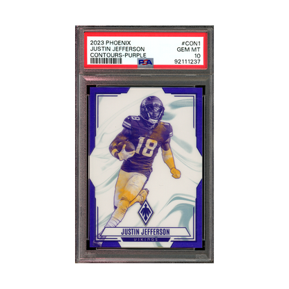 Justin Jefferson 2023 Panini Phoenix Football Contours Purple /125 PSA 10