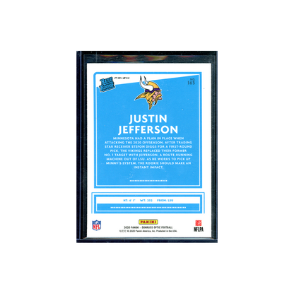 Justin Jefferson 2020 Panini Donruss Optic Football Rated Rookie Blue Scope