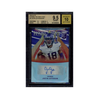 Justin Jefferson 2022 Panini Elite Football Passing the Torch Auto /49 BGS 9.5/10