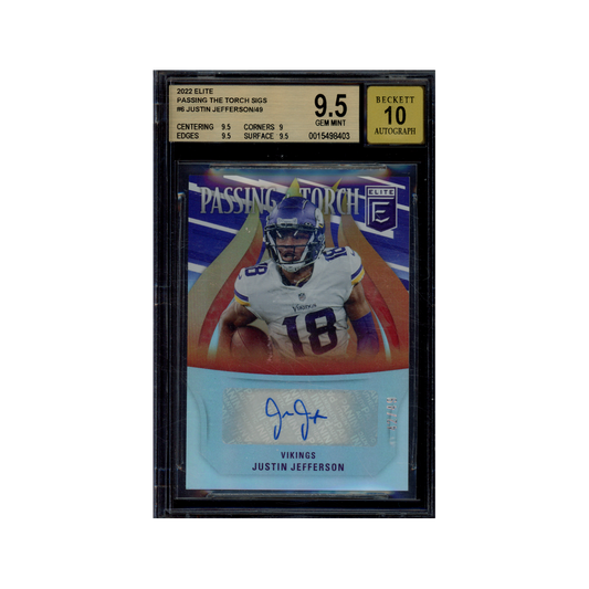 Justin Jefferson 2022 Panini Elite Football Passing the Torch Auto /49 BGS 9.5/10