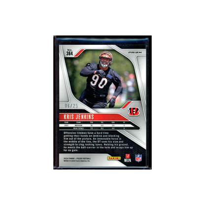 Kris Jenkins 2024 Panini Prizm Football Rookie Navy Camo /25