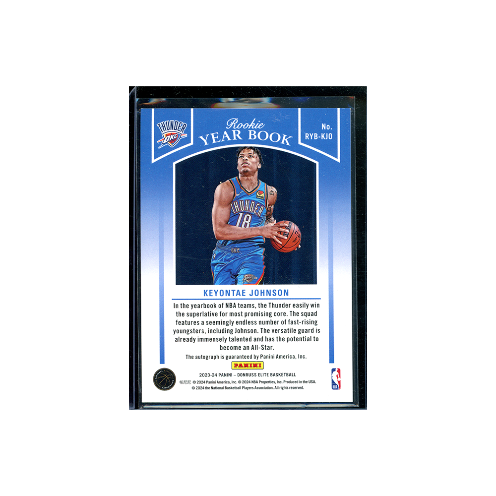 Keyontae Johnson 2023-24 Panini Donruss Elite Basketball Rookie Yearbook Auto /10