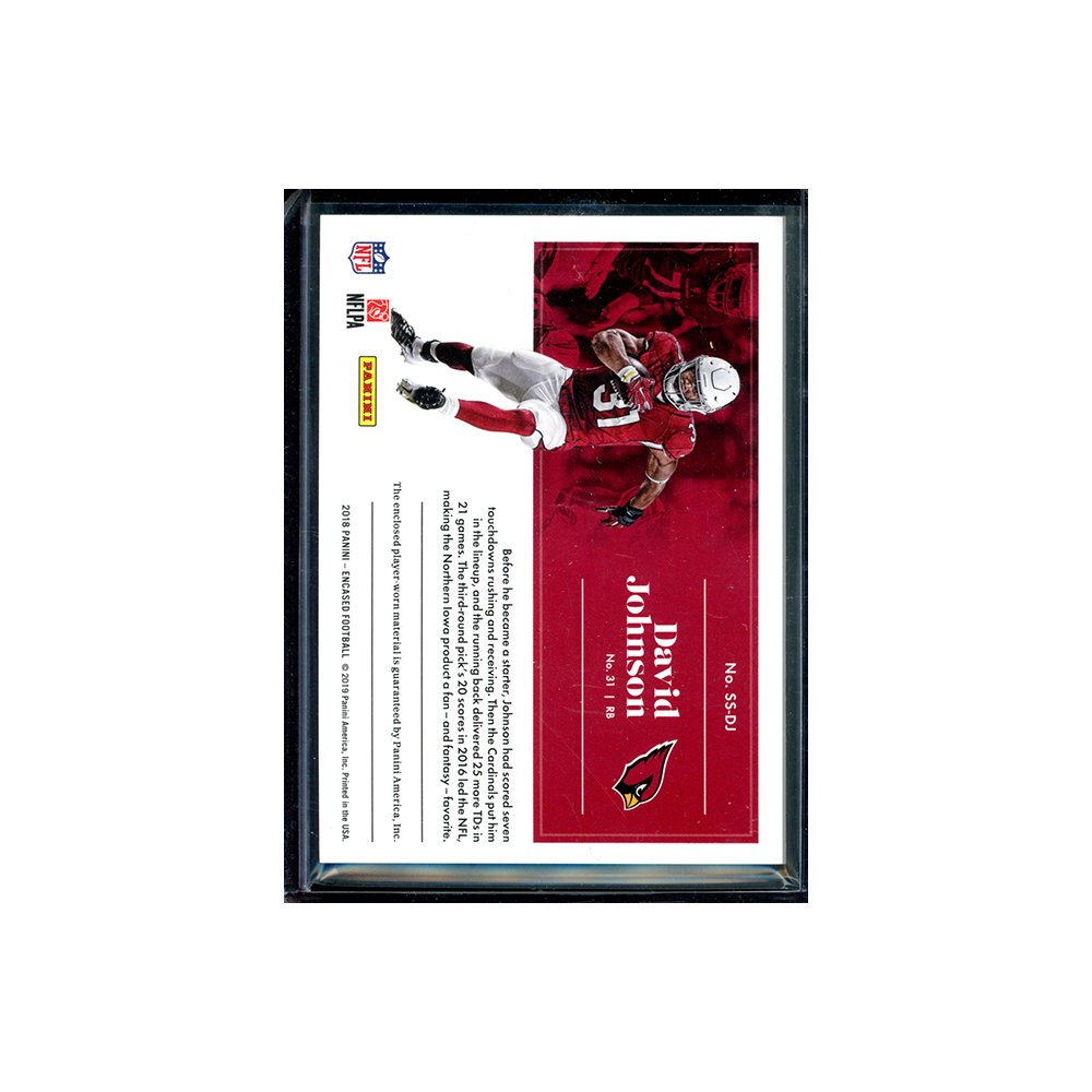 David Johnson 2018 Panini Sncased Football Substantial Swatches Gold /10