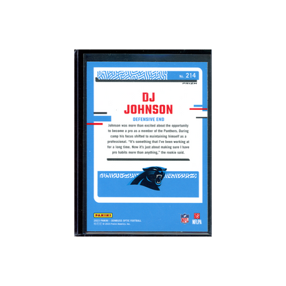 DJ Johnson 2023 Panini Donruss Optic Football Rated Rookie Stars