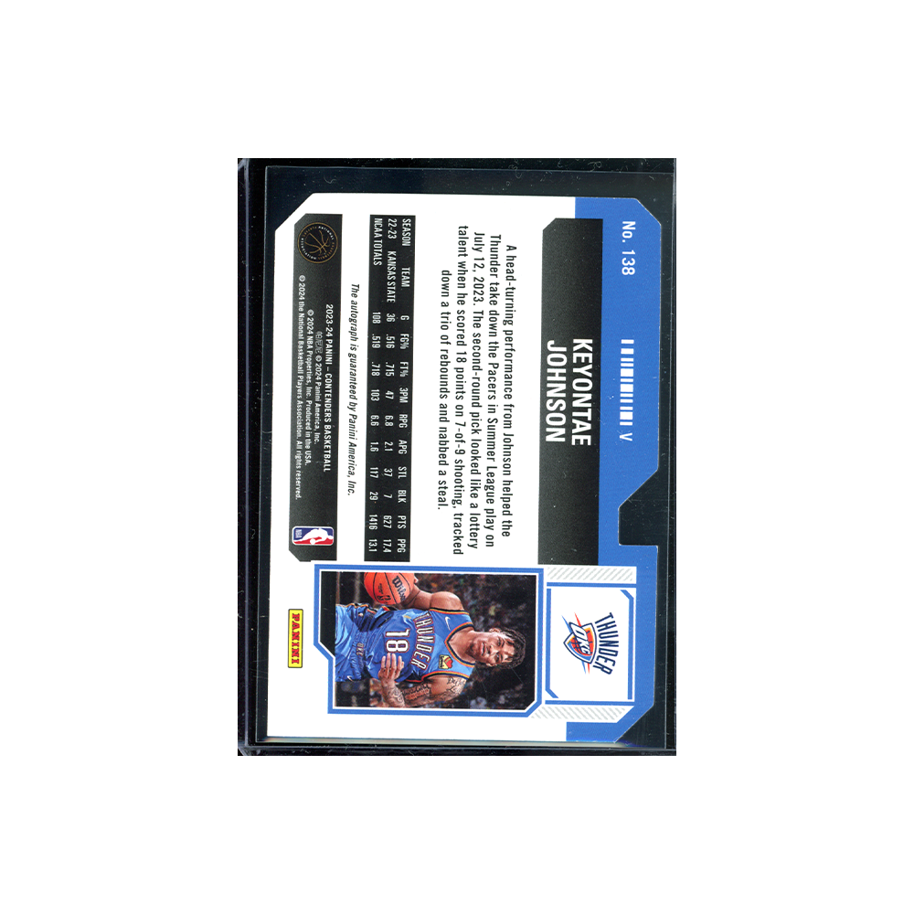 Keyontae Johnson 2023-24 Panini Contenders Basketball Rookie Ticket Stub Auto /18