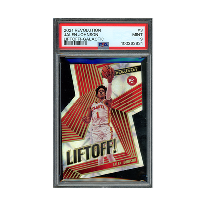 Jalen Johnson 2021 Panini Revolution Basketball Liftoff Galactic Rookie PSA 9