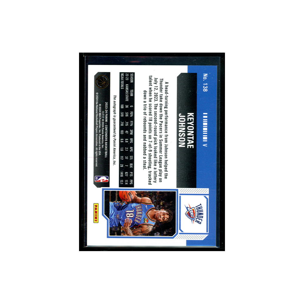 Keyontae Johnson 2023-24 Panini Contenders Basketball The Finals Ticket Rookie Auto /49