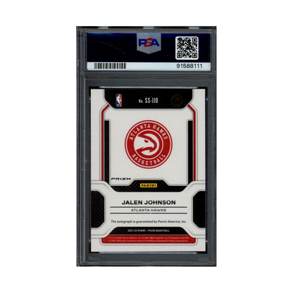 Jalen Johnson 2021 Panini Prizm Basketball Sensational Signatures Choice Rookie Auto PSA 8