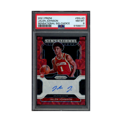 Jalen Johnson 2021 Panini Prizm Basketball Sensational Signatures Choice Rookie Auto PSA 8
