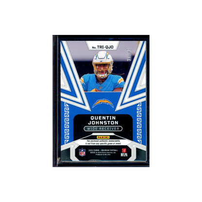 Quentin Johnston 2023 Panini Obsidian Football Trifecta Rookie Patch Orange /49