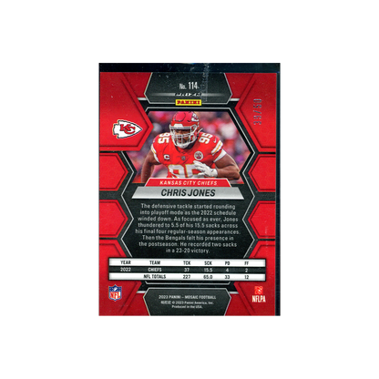Chris Jones 2023 Panini Mosaic Football No Huddle Purple /50