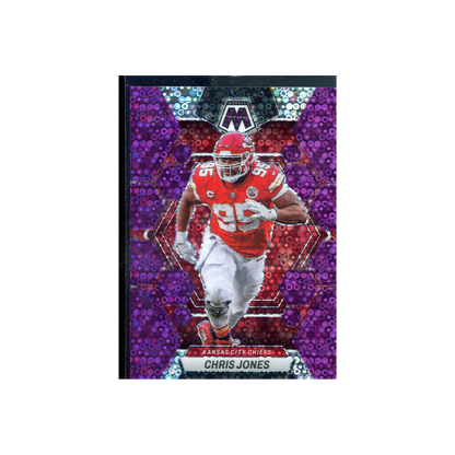 Chris Jones 2023 Panini Mosaic Football No Huddle Purple /50