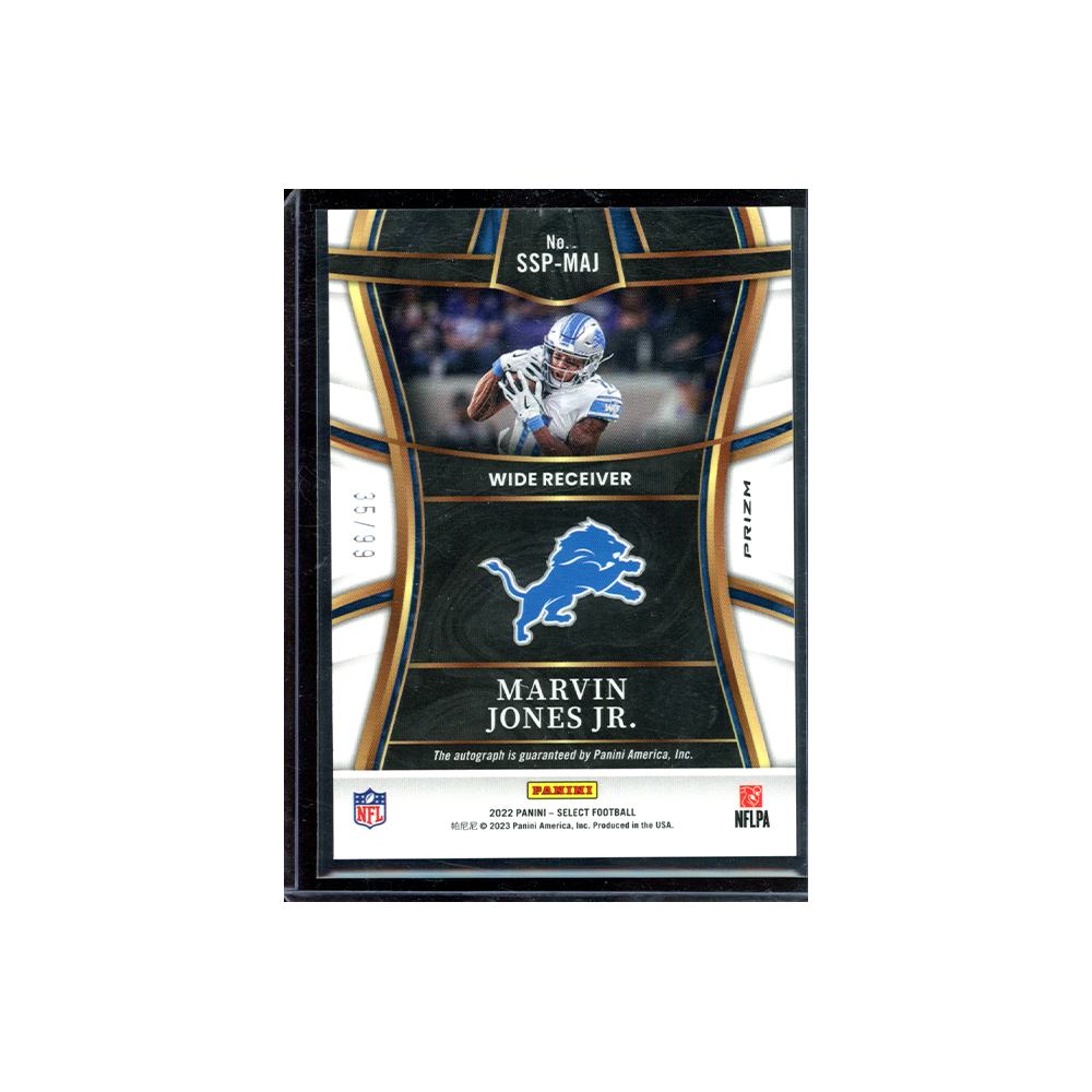 Marvin Jones Jr 2022 Panini Select Football Select Signatures Auto Blue /99