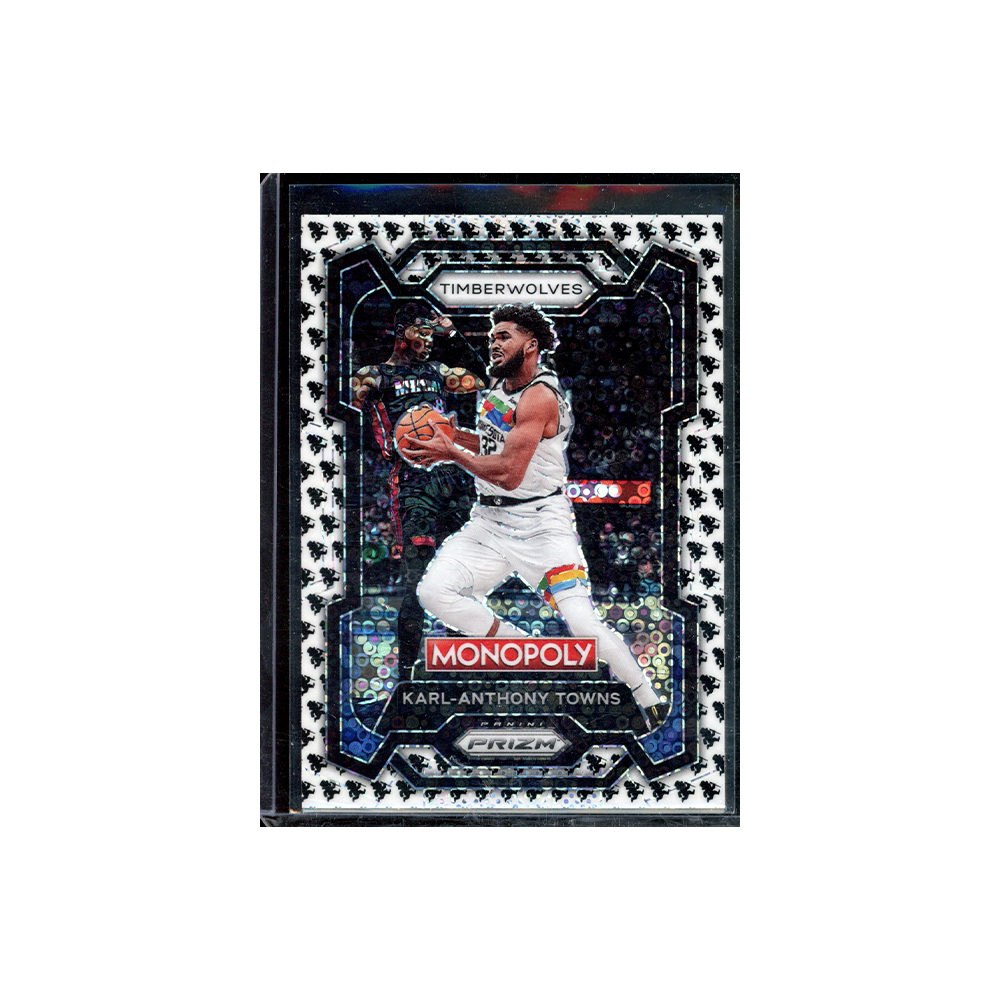 Karl-Anthony Towns 2023-24 Panini Monopoly Prizm Basketball Monopoly Man B&W