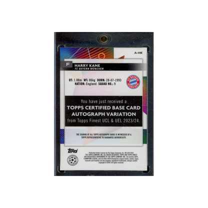 Harry Kane 2024 Topps Finest Auto Green /99