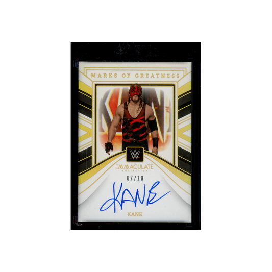 Kane 2023 Panini Immaculate Collection WWE Marks of Greatness Auto Gold /10
