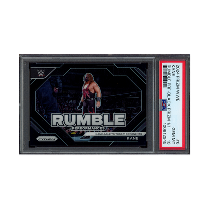 Kane 2024 Panini Prizm WWE Rumble Performances Black Prizm 1/1 PSA 10