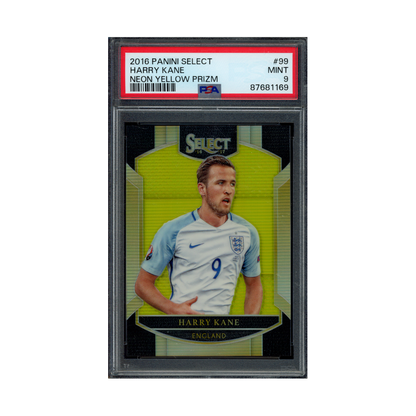 Harry Kane 2016 Panini Select Neon Yellow Prizm /125 PSA 9