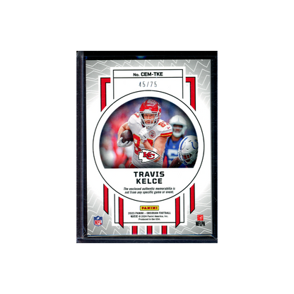 Travis Kelce 2023 Panini Obsidian Football Cutting Edge Patch Purple /75