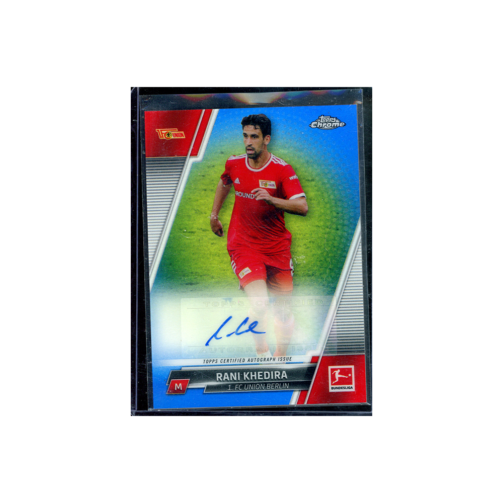 Rani Khedira 2021-22 Panini Topps Chrome Bundesliga Auto Blue Refractor /299