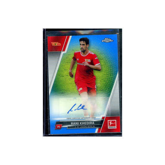 Rani Khedira 2021-22 Panini Topps Chrome Bundesliga Auto Blue Refractor /299