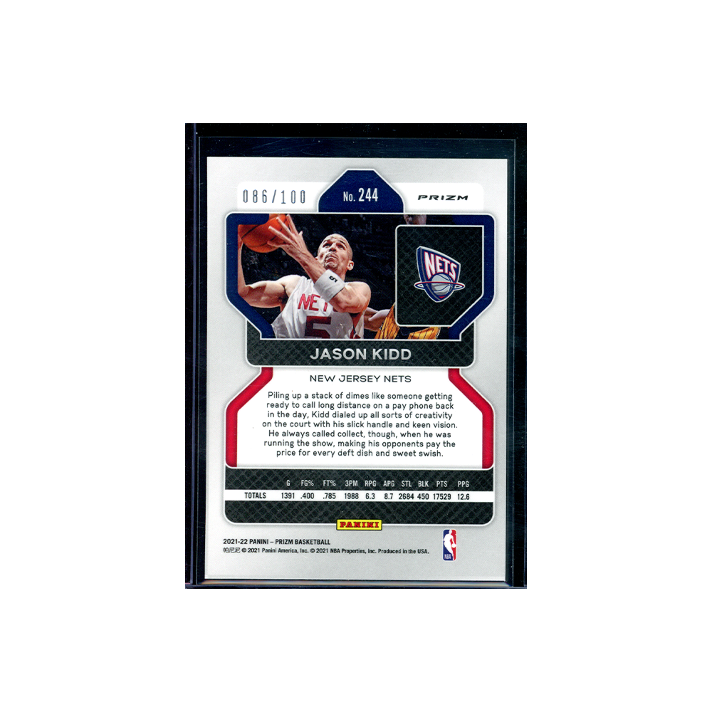 Jason Kidd 2021-22 Panini Prizm Basketball Red Fast Break Prizm /100