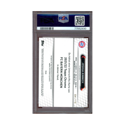 Joshua Kimmich 2021-22 Topps Chrome Auto Black Refractor /15 PSA 10