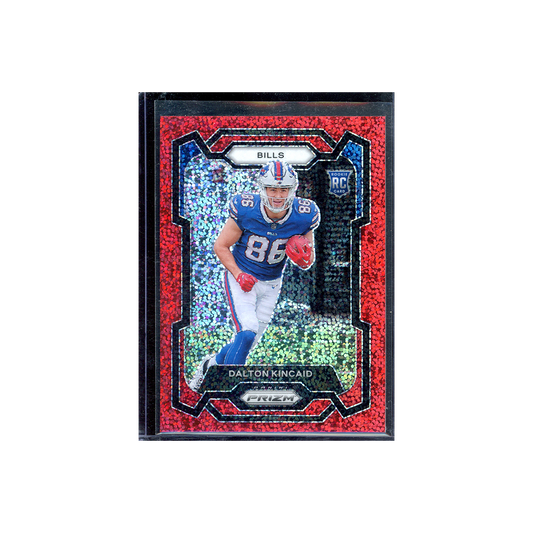 Dalton Kincaid 2023 Panini Prizm Football Red Sparkle Prizm Rookie