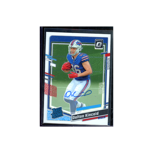 Dalton Kincaid 2023 Panini Donruss Optic Football Rated Rookie Auto /199