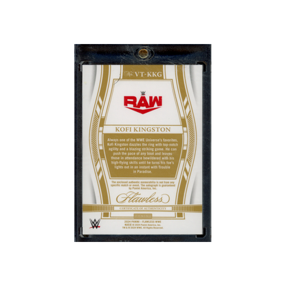 Kofi Kingston 2024 Panini Flawless WWE Patch Auto Purple /8