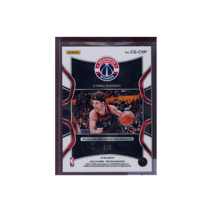 Corey Kispert 2023-24 Panini Spectra Basketball Auto 5/5