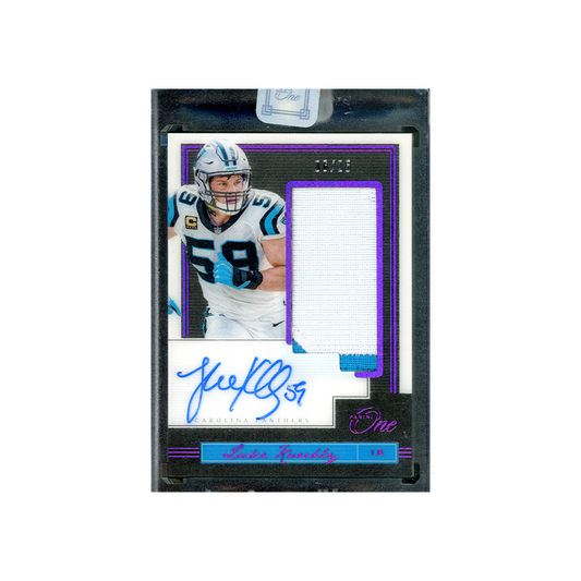 Luke Kuechly 2018 Panini One Football Patch Auto Purple /25