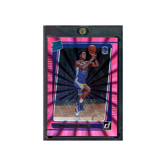 Jonathan Kuminga 2021-22 Panini Donruss Basketball Rated Rookie Auto Pink Laser