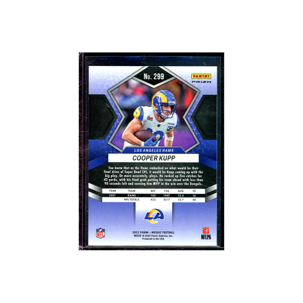 Cooper Kupp 2022 Panini Mosaic Football Genesis Super Bowl LVI MVP