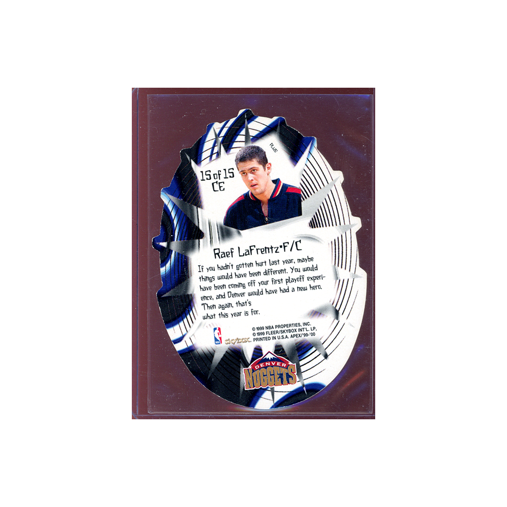 Raef LaFrentz 1999 Skybox Apex Cutting Edge PLUS Die-Cut