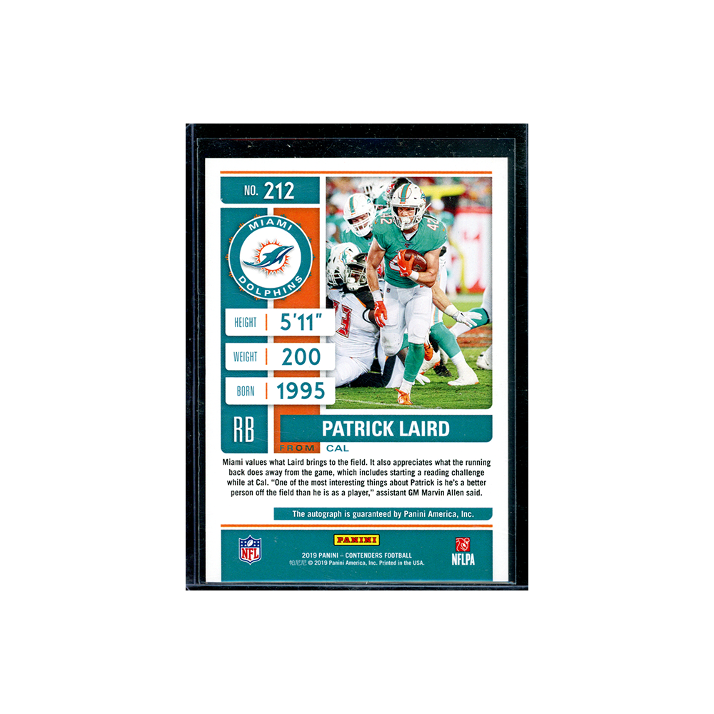 Patrick Laird 2019 Panini Contenders Football Rookie Ticket Auto