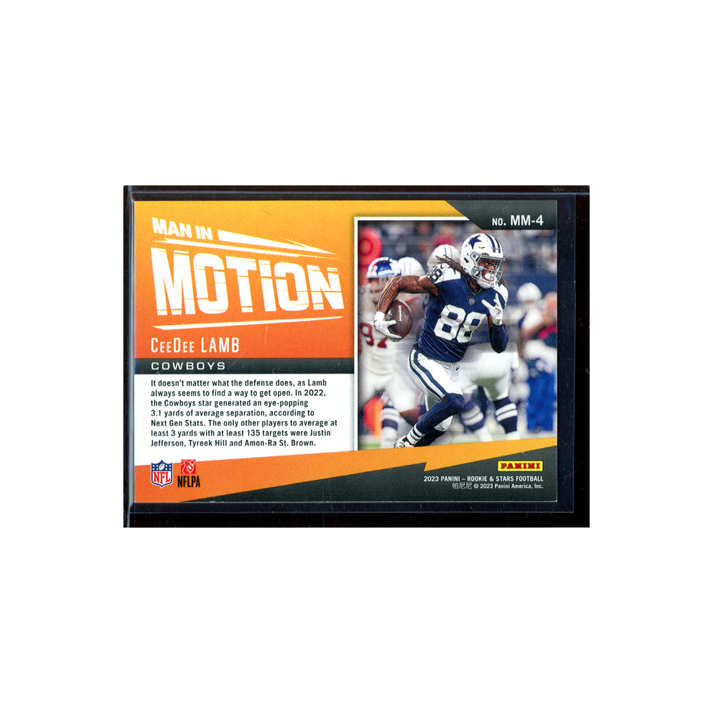 CeeDee Lamb 2023 Panini Rookies & Stars Football Man in Motion Purple /35