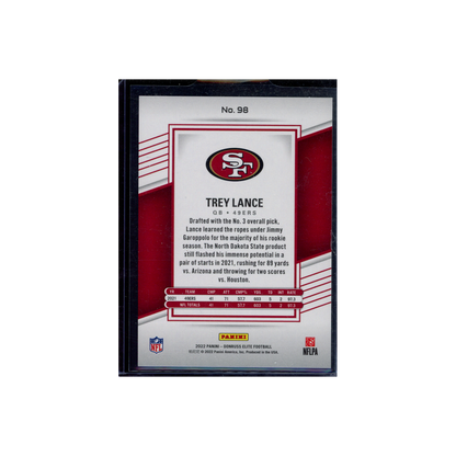 Trey Lance 2022 Panini Donruss Elite Football Blue /5