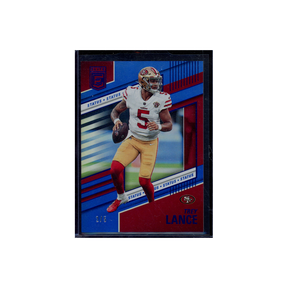 Trey Lance 2022 Panini Donruss Elite Football Blue /5