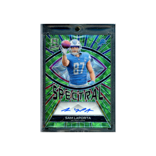 Sam LaPorta 2023 Panini Spectra Football Spectral Green Scope Rookie Auto /35