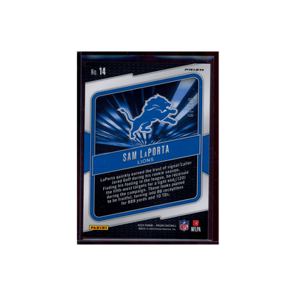 Sam LaPorta 2024 Panini Prizm Football Hype! Purple Power /49