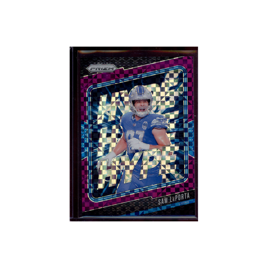 Sam LaPorta 2024 Panini Prizm Football Hype! Purple Power /49