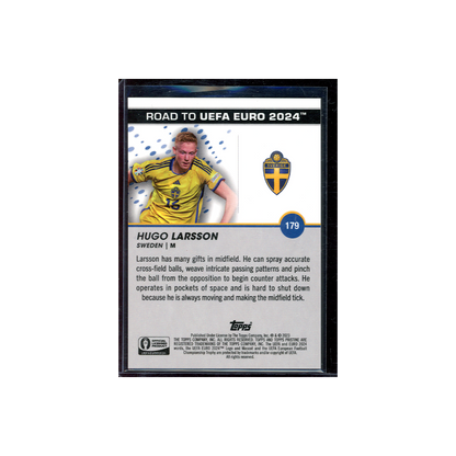Hugo Larsson 2023 Topps Pristine Road to UEFA Euro 2024 Soccer National Debut Orange /25